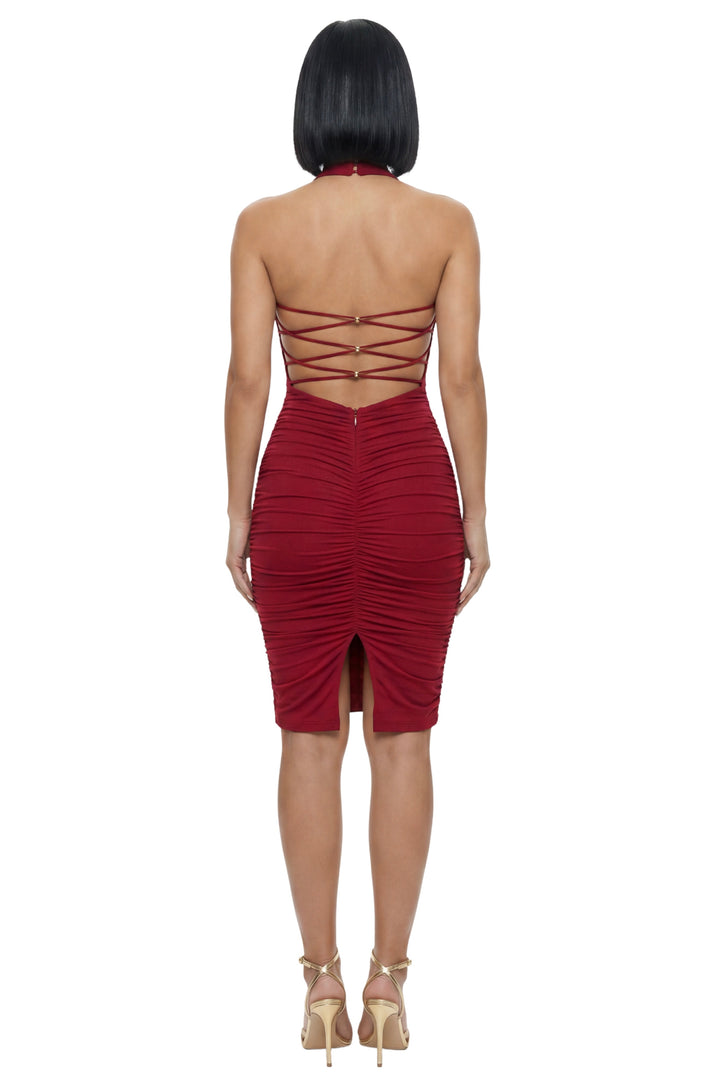 Lace Up Back Midi Dress