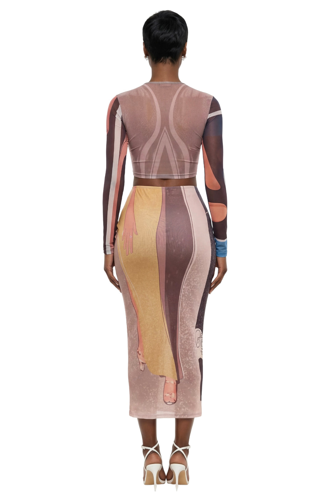 Abstract Skirt Set