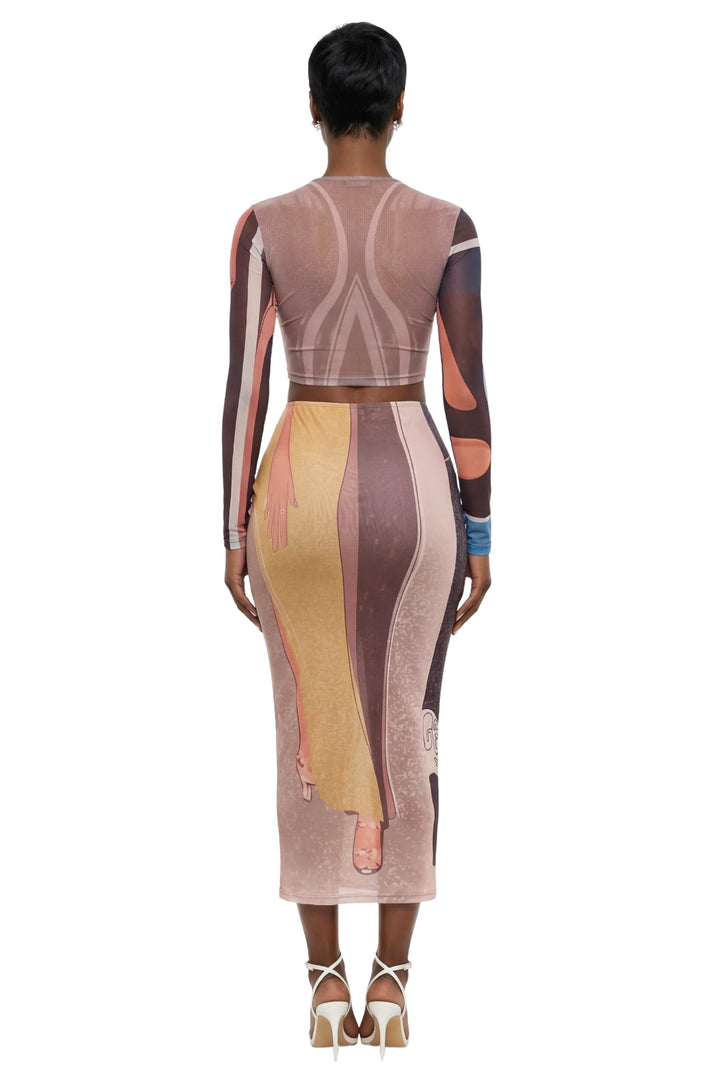 Abstract Skirt Set