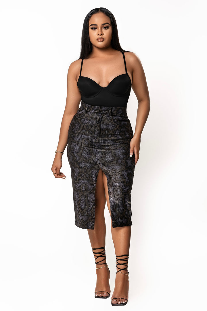 SNAKE PRINT SKIRT