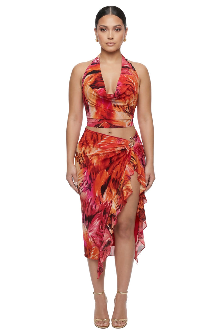 Fiery Passion Skirt Set