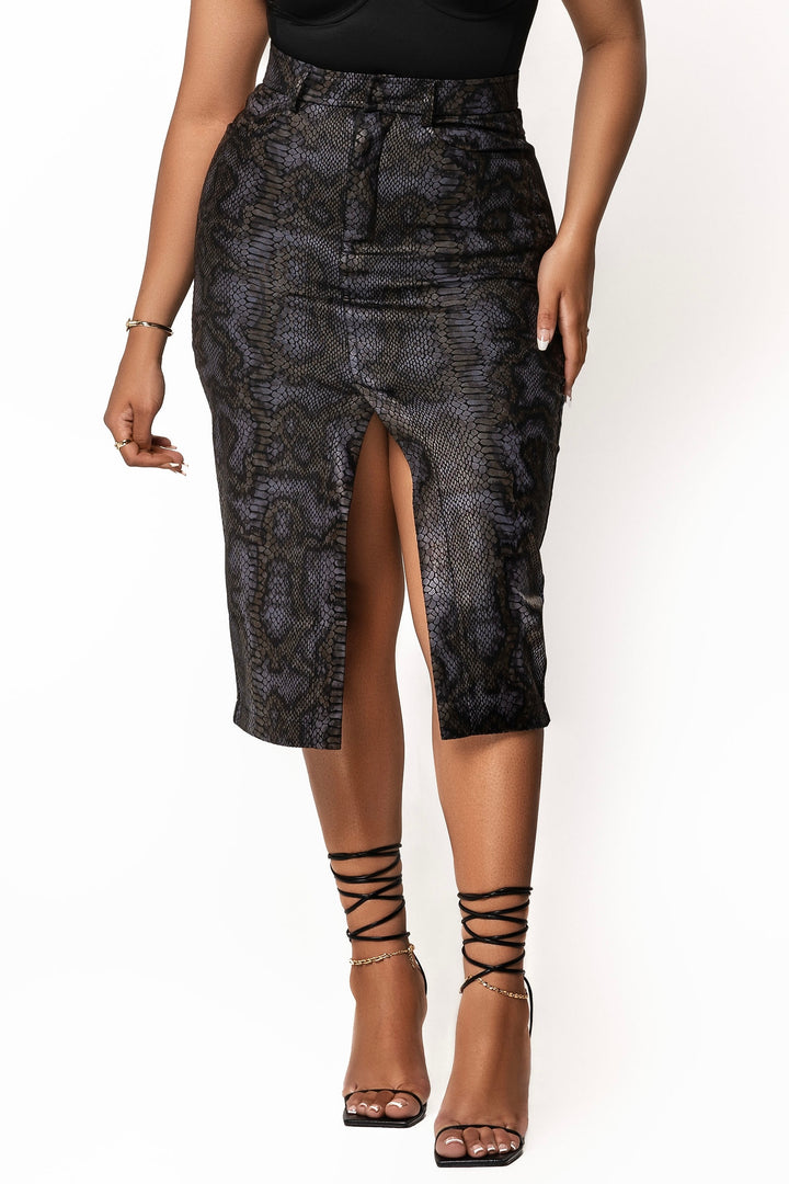 SNAKE PRINT SKIRT
