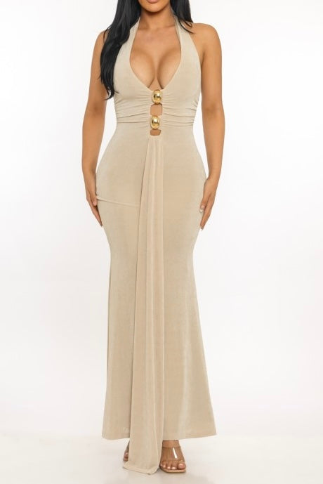 Golden Hour Halter Dress