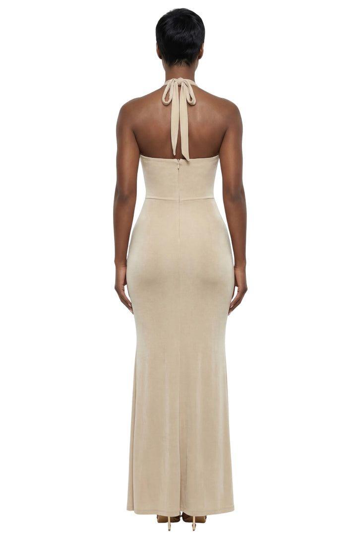 Golden Hour Halter Dress